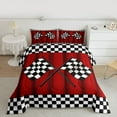 thumbnail image 2 of Homewish Race Car Bedding Comforter Set,Extreme Sport Twin Comforter Sets,Checkered Racing Flag Bedding Set For Boys Teens,Ultra Soft Home Decor Reversible,2pcs, 2 of 8