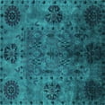 thumbnail image 1 of Ahgly Company Machine Washable Indoor Square Oriental Turquoise Blue Industrial Area Rugs, 8' Square, 1 of 4