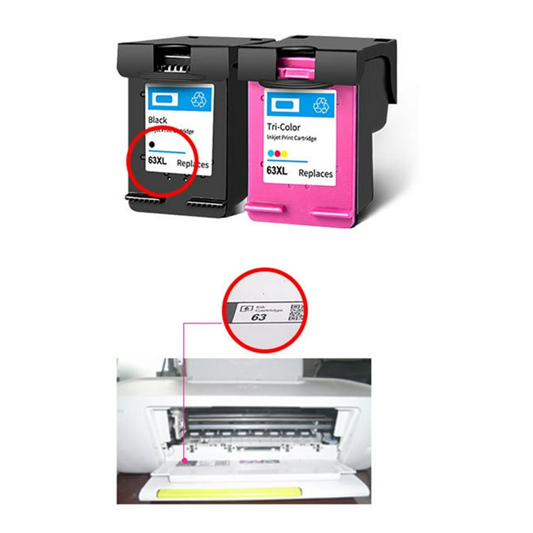 HP63XL Ink forHP Deskjet 2130 Officejet 4652 4655 Inkjet Printer - Walmart.com