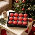 thumbnail image 5 of Christmas Tree Ornaments Black and Gold Embossed Baubles 12 Pack Vintage Style Hanging Balls for Holiday Indoor Home Party Decor, 5 of 6