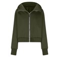thumbnail image 7 of Autumn Cropped Hoodies for Women Oversize Fit Autumn Sweatshirt Lightweight Zip-up Hoodie Streetwear with Pockets Gym Workout Athleisure Casual Daily Essentials, 7 of 7