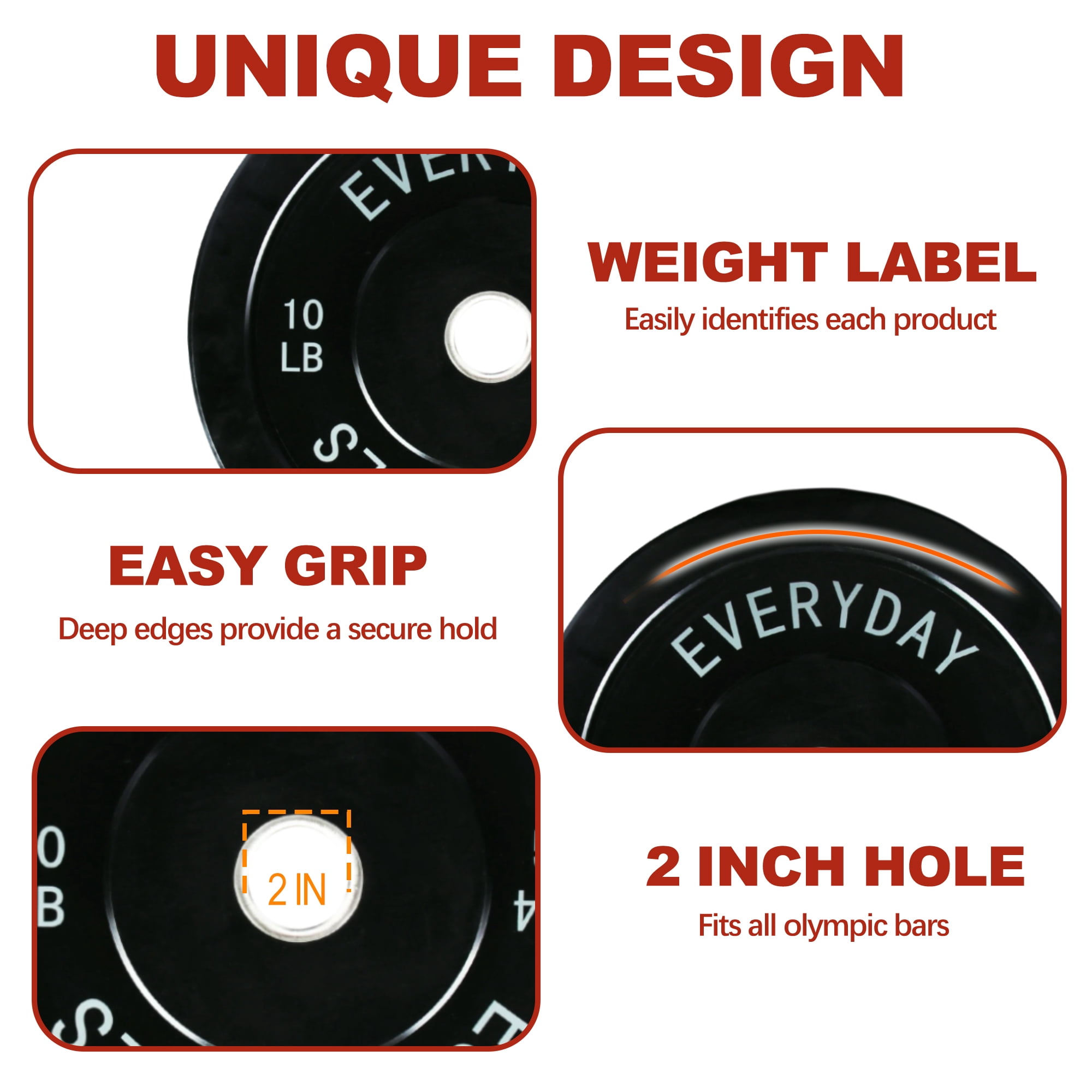 FlexWave Bumper Plates Set with 7FT Olympic Barbell, 160 lb Plates, 2-Inch, Black