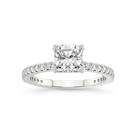 2 Carat IGI Certified Cushion Shape Lab Grown Diamond Engagement Ring | 14K White Gold | Kylie Eternity Lab Diamond Ring | FG-VS1-VS2 Quality Friendly Diamonds