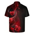 thumbnail image 4 of Camisa Casual Impresa Del Día de San Valentín de los Hombres, Manga Corta Top Del Botón de la Solapa para el Aire Libre Y el Ocio, Suéter de Tela de Malla Ligera, 4 of 9