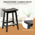 thumbnail image 4 of CL.HPAHKL Counter Height Bar Stools Set of 2, 24 Inch Kitchen Counter Stools Backless Wooden Barstools Solid Wooden Saddle Stools with Footrests for Kitchen Island, Dining Room, Pub, Cafe, Black, 4 of 10