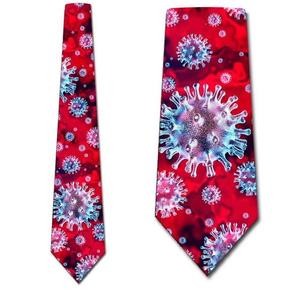 Science Ties Mens Covid Neckties Coronavirus Tie by Three Rooker