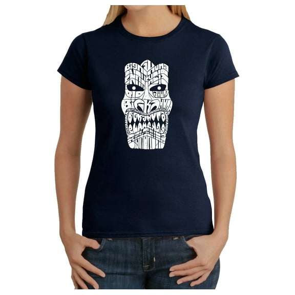 LA Pop Art Women's Word Art T-Shirt - TIKI - BIG KAHUNA