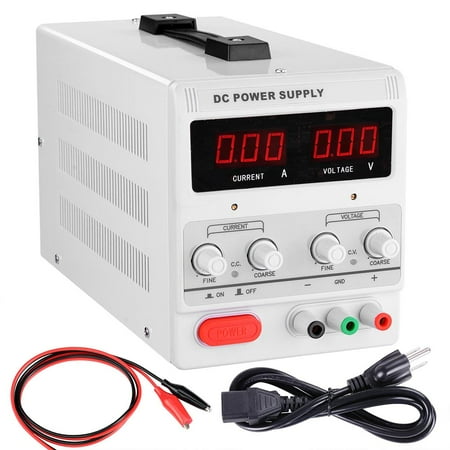 - Yescom 110V AC 30V 10A DC Power Supply Precision Variable Digital Adjustable w Clip Cable