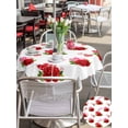 thumbnail image 4 of Outdoor Tablecloth with Umbrella Hole and Zipper, Red Roses Round Table Cloth 54 Inch Waterproof Tablecloth, Valentine's Day Floral Love White Country Picnic Table Cover for Patio Camping, 4 of 7