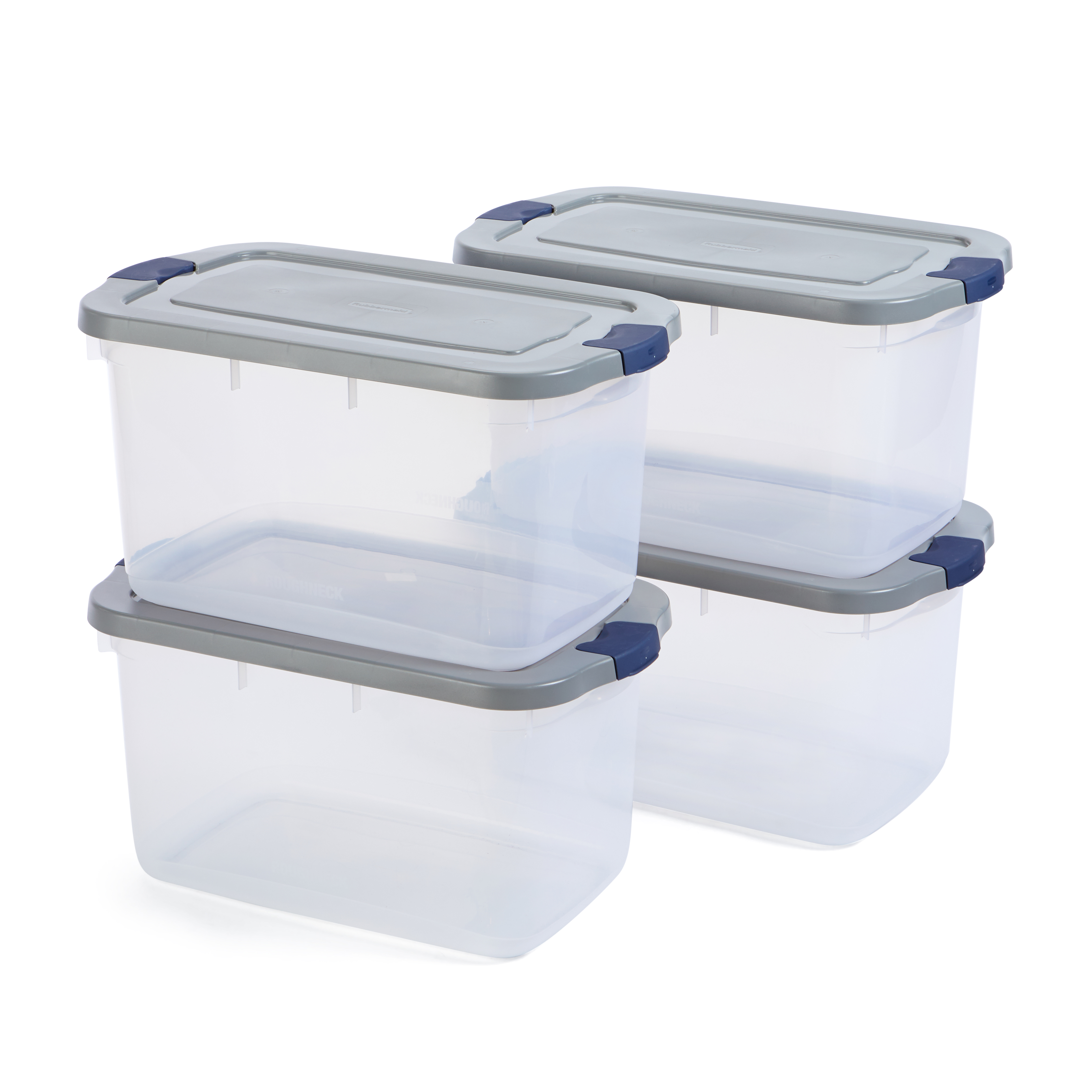 Rubbermaid 66 Quart Roughneck Storage Tote, Clear Base with Grey Lid ...