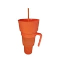 thumbnail image 1 of Amélioration de la Maison, Tasse à Maïs Soufflé avec Poignée 2 en 1 Bol Combo avec Paille Tasse de Voyage pour Collation & Boisson Tasse à Collation Étanche Fonctions Multiples Tasse Réutilisable en PVC pour Adultes Enfants, 1 of 3