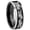 Black 2 Tone Beveled Edge, variant on Etched Tribal Pattern Dome Gold Plated Tungsten Men Ring 10MM