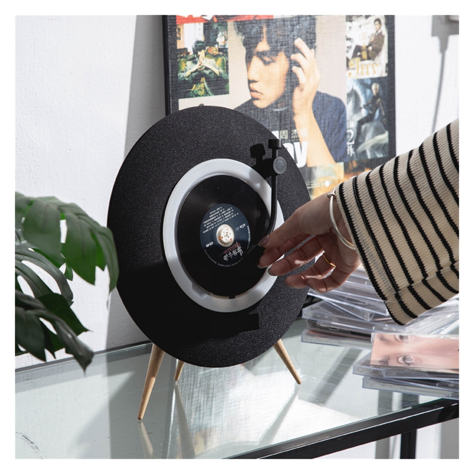 New UFO CD Player Bluetooth Speaker Retro Design All-in-One Music Disc Player Creative Gift