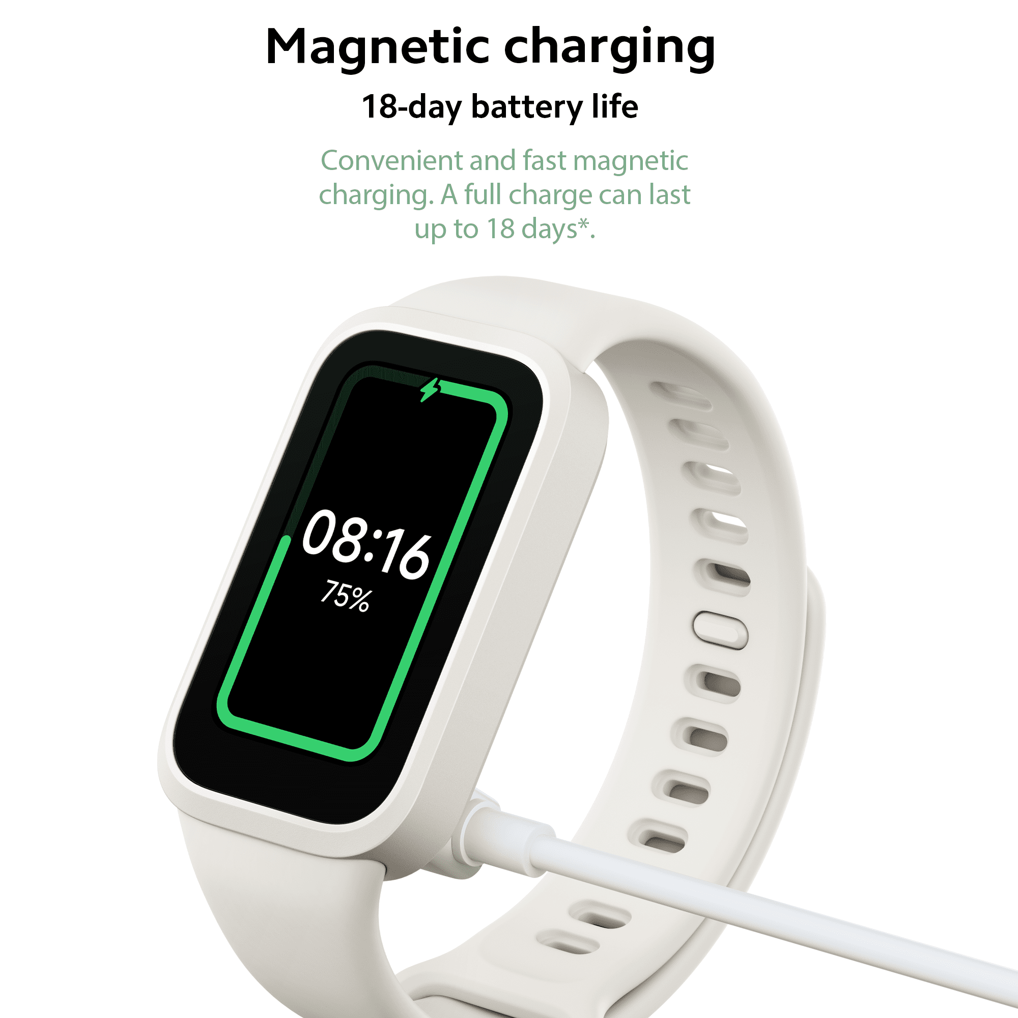 Xiaomi Smart Watch Fitness Tracker,  1.47'' TFT Display, 21-Day Battery Life, 50 Fitness Modes, 50m Water Resistant, Smart Band 9 active, Cheese white