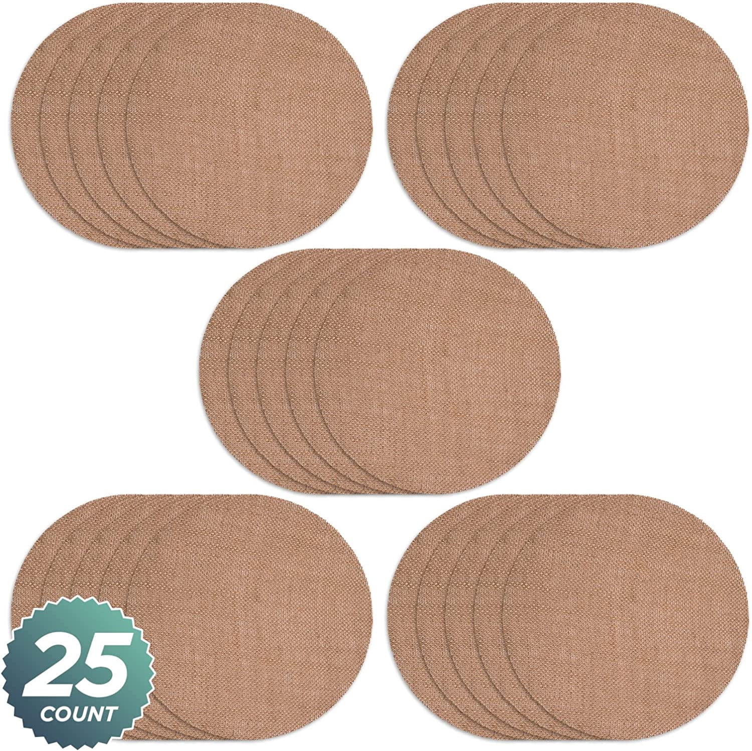 Burlap Round Placemats - 12" Diameter Burlap Circle Rustic Table Decorations (Set of 25)