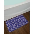 thumbnail image 2 of Abstract Bath Mat, Silhouettes of Pine Cones Fir Tree Hand Drawn Like Sketch Design Print, Plush Bathroom Decor Mat with Non Slip Backing, 29.5" X 17.5", Indigo and Pale Tan, by Ambesonne, 2 of 2