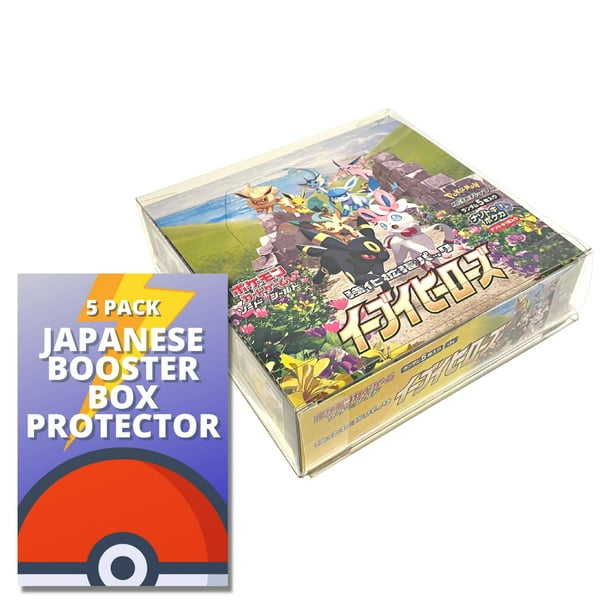 Estuche protector japonés Pokemon Booster Box (paquete de 5) - Caja de exhibición de plástico transparente para caja de refuerzo japonesa Conveniente solución de almacenamiento apilable para regalos d
