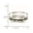 thumbnail image 6 of Stainless Steel w/Sterling Silver Inlay Polished 6mm Flat Band, 6 of 6