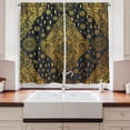 thumbnail image 2 of Ambesonne Mandala Kitchen Curtains, Boho Paisley Folklore, 55"x45", Charcoal Grey Mustard, 2 of 3