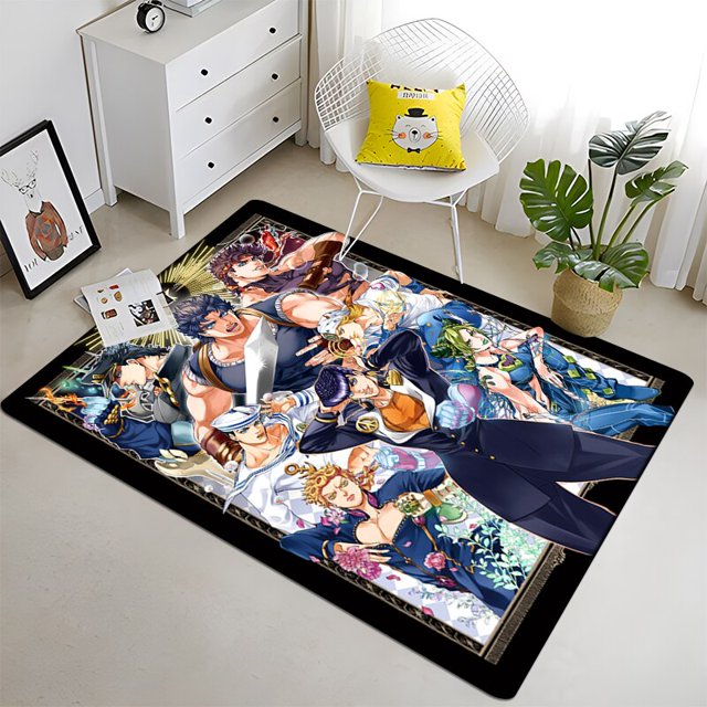 Jojo - Alfombra de pintura animada Área grande Negro Suave Decoración para el hogar Boho Picnic80x140cm (31x55 pulgadas)80x140cm (31x55 pulgadas) zhangmengya unisex