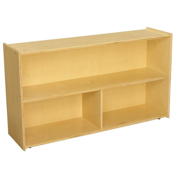 ABC 1526303 Childcraft Furnishings 2-Shelf, 3-Compartment Storage Unit - 48 x 13 x 27.37 in.