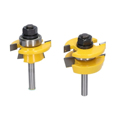 

Wood Milling Cutter 1/4in Shank 2Pcs Router Bit Match For Woodworking