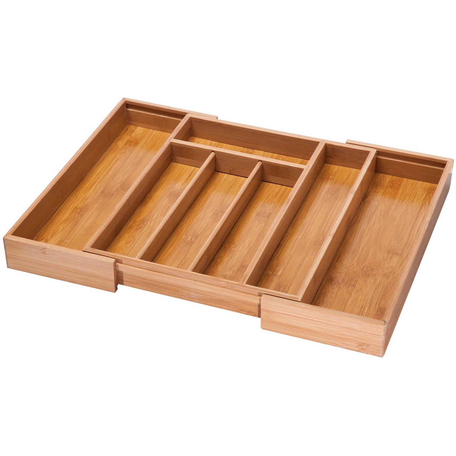 Honey-Can-Do Bamboo 17" D x 22.75" W x 2.3" 7-Compartment Expandable Kitchen Drawer Organizer, Natural