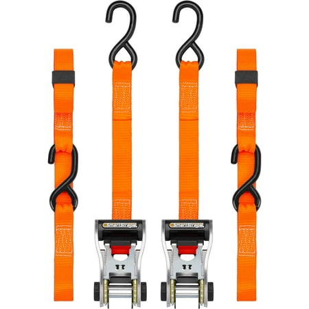 

SmartStraps 10’ RatchetX Premium Ratchet Tie-Down Straps 2 Pack – 3 000lbs Break Strength 1 000lbs Safe Work Load – Heavy Duty Tie Downs for Heavier Loads