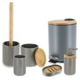 thumbnail image 7 of Gray Bathroom Accessories with Natural Accents, Modern 6-piece Set, 7 of 7