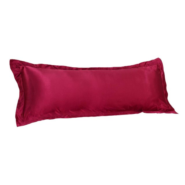 Matsuzay Solid Color Luxury Silk Body Full Red Case Long Pillow 48x120cm Cover Juegos de cama