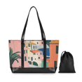 thumbnail image 7 of FORMRS Canvas Laptop Tote Bag for Women with 15.6" Computer Compartments Shoulder Handbag, Art City, 7 of 7