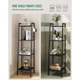thumbnail image 6 of Black Leaning Ladder Bookshelf With 2 Hooks For Home Office Living Room Kitchen Bedroom Industrial Style, 6 of 8