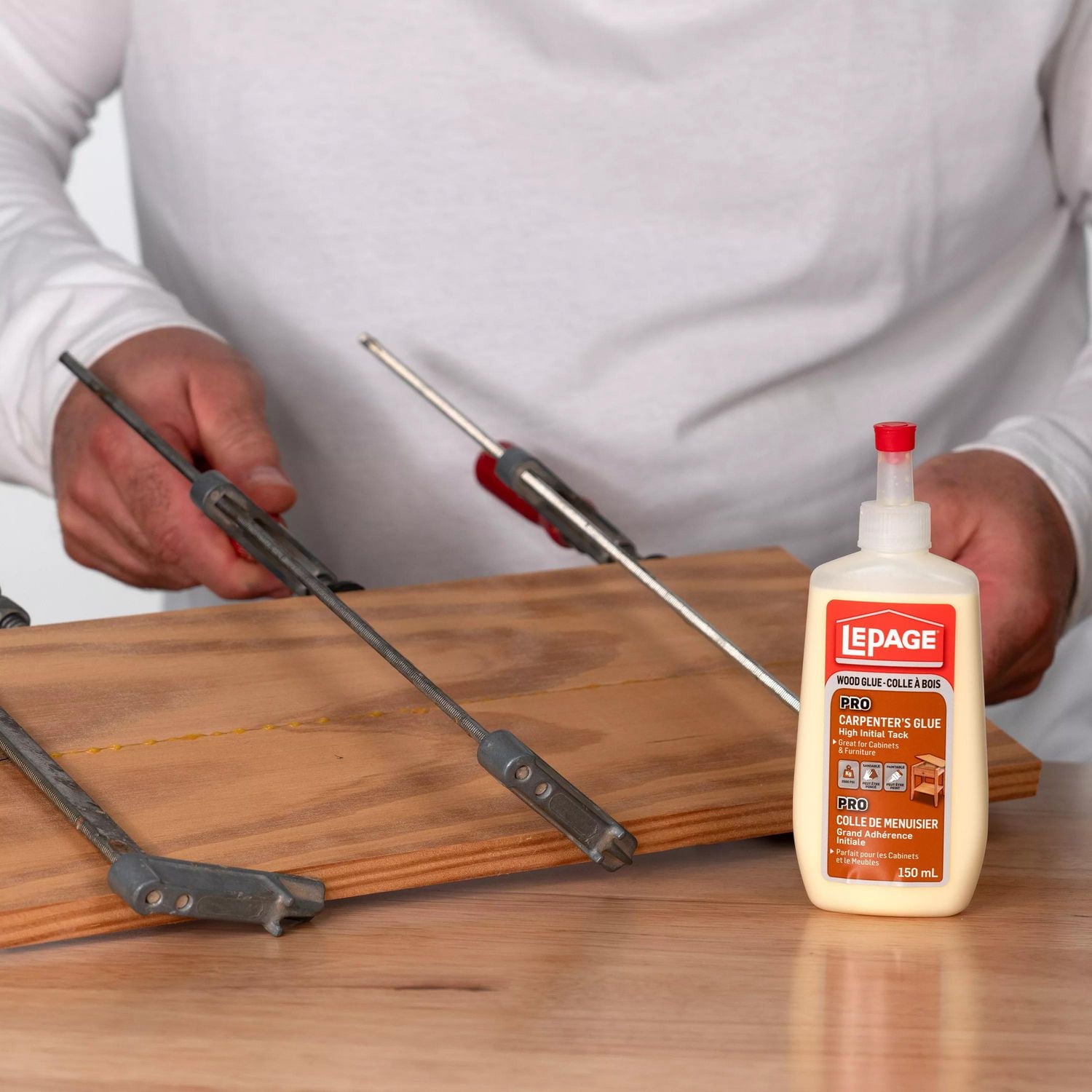 LePage Pro Carpenter's Wood Glue, 150 mL, bonds stronger than wood itself
