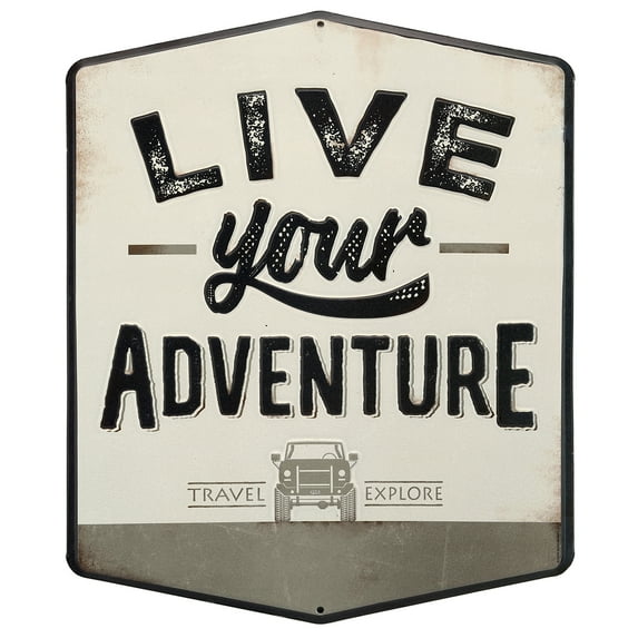 Live Your Adventure Embossed Metal Sign