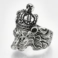 thumbnail image 3 of Alloy Cuff Finger Rings Wide Band Rings Lion Antique Silver Size 9 19mm, 3 of 4