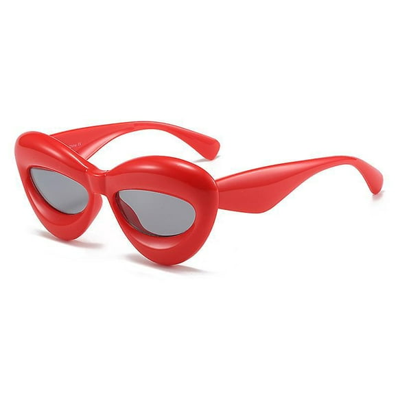 Dww-2 Lunettes De Soleil Lvres Sexy (rouge) - Lunettes De Soleil Il De Chat Mignon Femme Unique Cadre Pais Couleur Bonbon Roman Lunettes De Soleil Pu