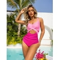 thumbnail image 2 of a.Jesdani Women's One Piece Swimsuits Tummy Control Cutout High Waisted Bathing Suit Wrap Tie Back Swimsuit 1 Piece, 2 of 14