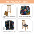 thumbnail image 4 of Pioneer Flower Seat Covers for Dining Room Chairs Set Of 4,Stretch Printed Washable Chair Seat Cover with Elastic Ties and Button,Removable Waterproof Couch Cushion Covers, 4 of 6