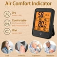 thumbnail image 2 of Digital Hygrometer Thermometer, 2 Pack Indoor Thermometer Room Thermometer Hygrometer Humidity Meter Temperature Humidity Monitor with Backlight, Large LCD Display, Black, COOSERRY, 2 of 7