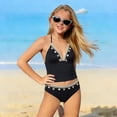 thumbnail image 5 of LILIYA Girls Swimsuit Size 8 Slim Fit Hawaiian Little Girls' Swimwear Lightweight Two Piece Bikini Sets Out Top High Waist Hipster Swimsuit, 5 of 7