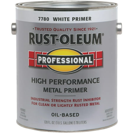 RUST-OLEUM PROFESSIONAL 7780402 Professional Clean Metal Primer, Flat, White, 1 gal (Best Way To Clean Flat Paint)