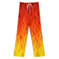 thumbnail image 3 of Red Orange Yellow Burning Flames And Fire Pajamas For Women Loose Retro Night Pajama Pants Comfortable Sleepwear Bottoms Homewear, 3 of 6