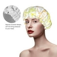 thumbnail image 4 of Kdxio Lemon Potatoes Print Shower Cap for Women,Elastic and Reusable,Double Waterproof Layers Bathing Hat, 4 of 9