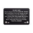 thumbnail image 3 of GUOOL Wallet Insert Card Engraved Insert Note Card Metal Keepsake for Proposal Anniversary Husband Wife Him Her Friends TO MY SON, 3 of 9