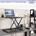 thumbnail image 4 of XNKOLMJ Ultra-Slim 32 Inch Single Top Height Adjustable Standing Desk Riser  Compact Sit Stand Desktop Converter for Monitor or Laptop  Black  DESK-V032J, 4 of 9