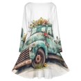 thumbnail image 5 of Spring Flower Truck Can (1) Long Sleeve Dresses For Women Vintage Elegant Party Dress Oversized V-neck Dress S-8XL, 5 of 7