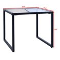 thumbnail image 2 of Costway Square Side End Table Tempered Glass Top Metal Frame Living Room Furniture, 2 of 7