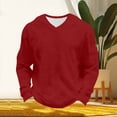thumbnail image 5 of Mens Long Sleeve Waffle Office Thermal Pullover V Neck Breathable Textured Knit T-Shirt, Regular Fit Soft Stretch Tee Solid Color Fashion Casual TShirts for Travel, Big & Tall, 5 of 9