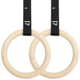 thumbnail image 1 of Wooden Gymnastics Rings with Adjustable Buckle Straps Training Rings Pull Up Rings for Home Gym Workout, 1 of 8