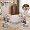 thumbnail image 6 of Folding Sofa Bed, Convertible Sleeper Bed Corduroy Floor Couch with Pillows, Loveseat Floor Sofa Lounge Couch, Foldable Memory Foam Mattress for Living Room Bedroom Playroom (Light Grey), 6 of 16